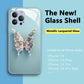 غطاء زجاجي مسطح ثلاثي الأبعاد بنمط الفراشة متوافق مع iPhone
