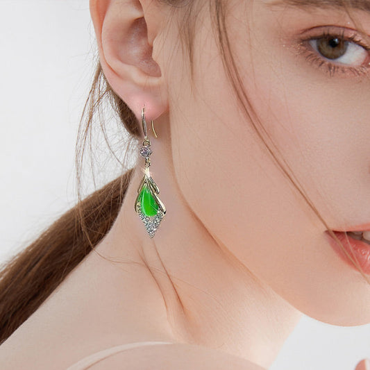 ✨Buy one get one free（2 pairs）✨Green Opal Diamond Earrings
