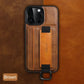 Luxurious Leather Kickstand iPhone Case with Card Slots and Wristband