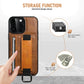 Luxurious Leather Kickstand iPhone Case with Card Slots and Wristband